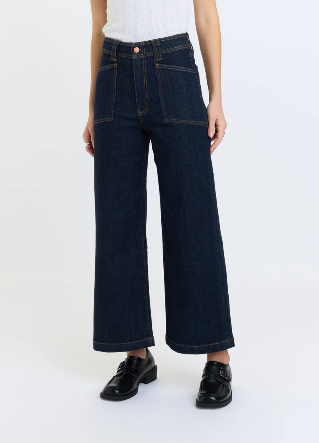 Valley Girl Wide Leg Ankle in Rinse