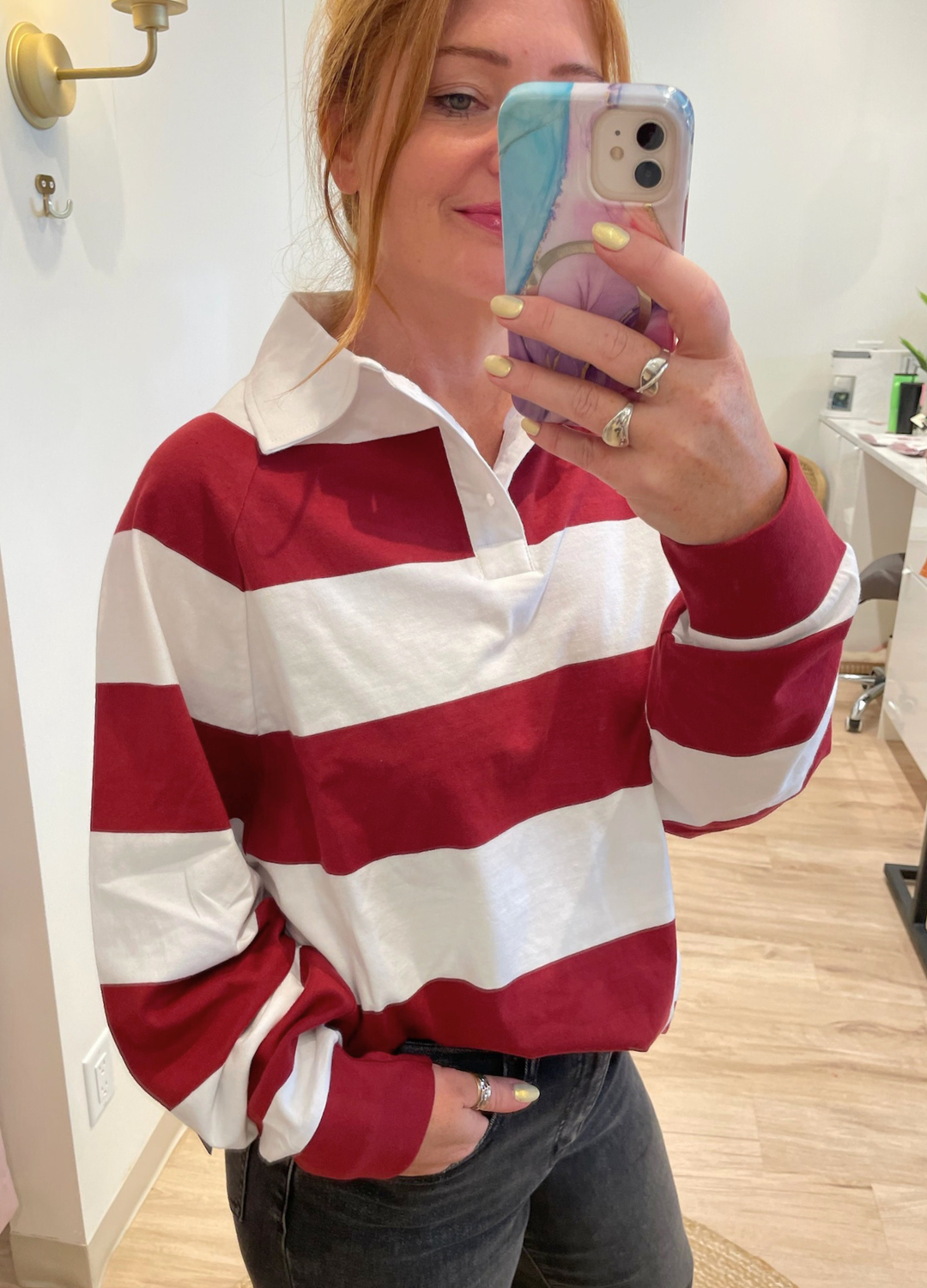 Classic Stripe Rugby Polo Shirt