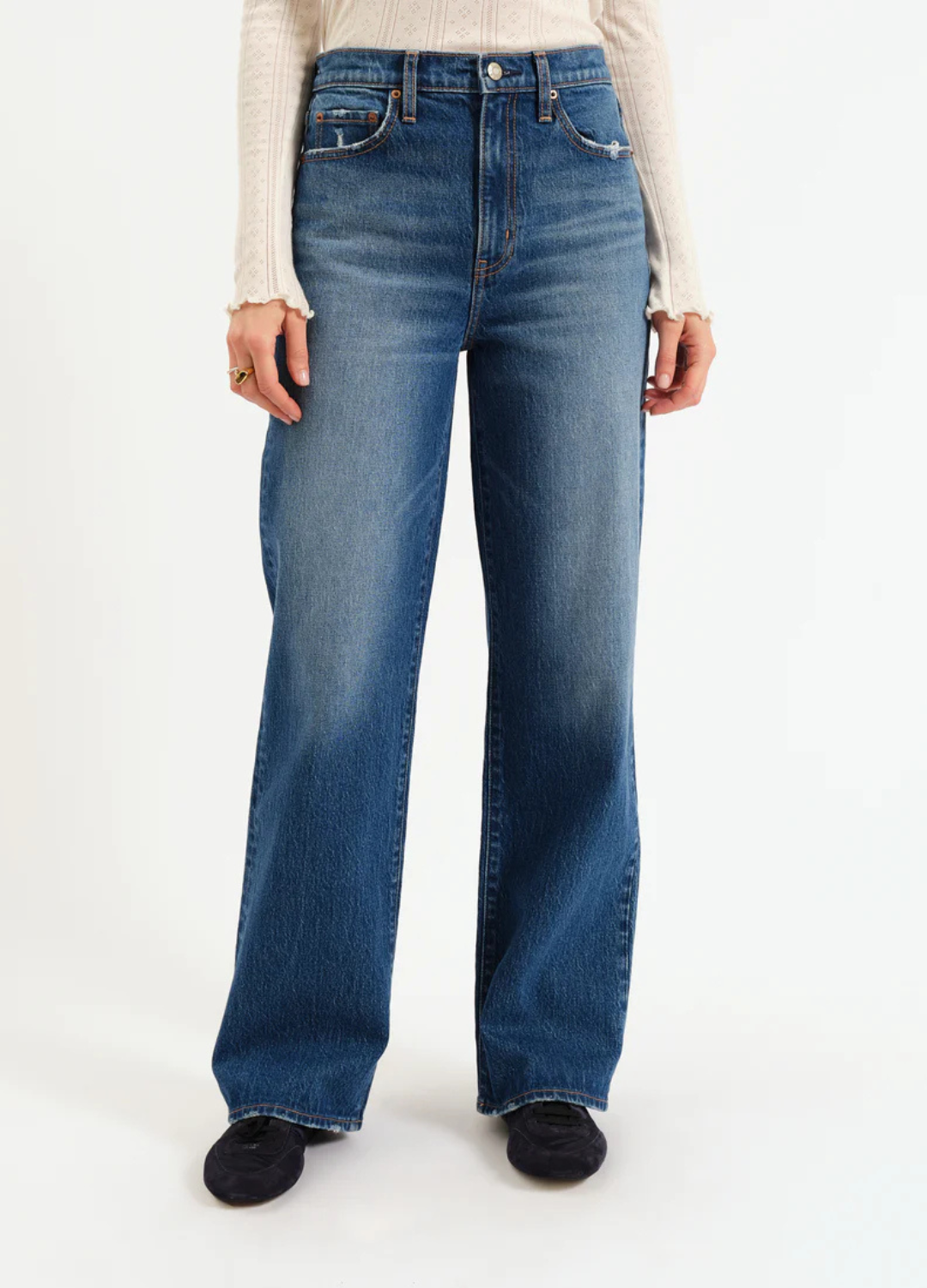 City Straight High Rise Straight Leg in Bright Blue