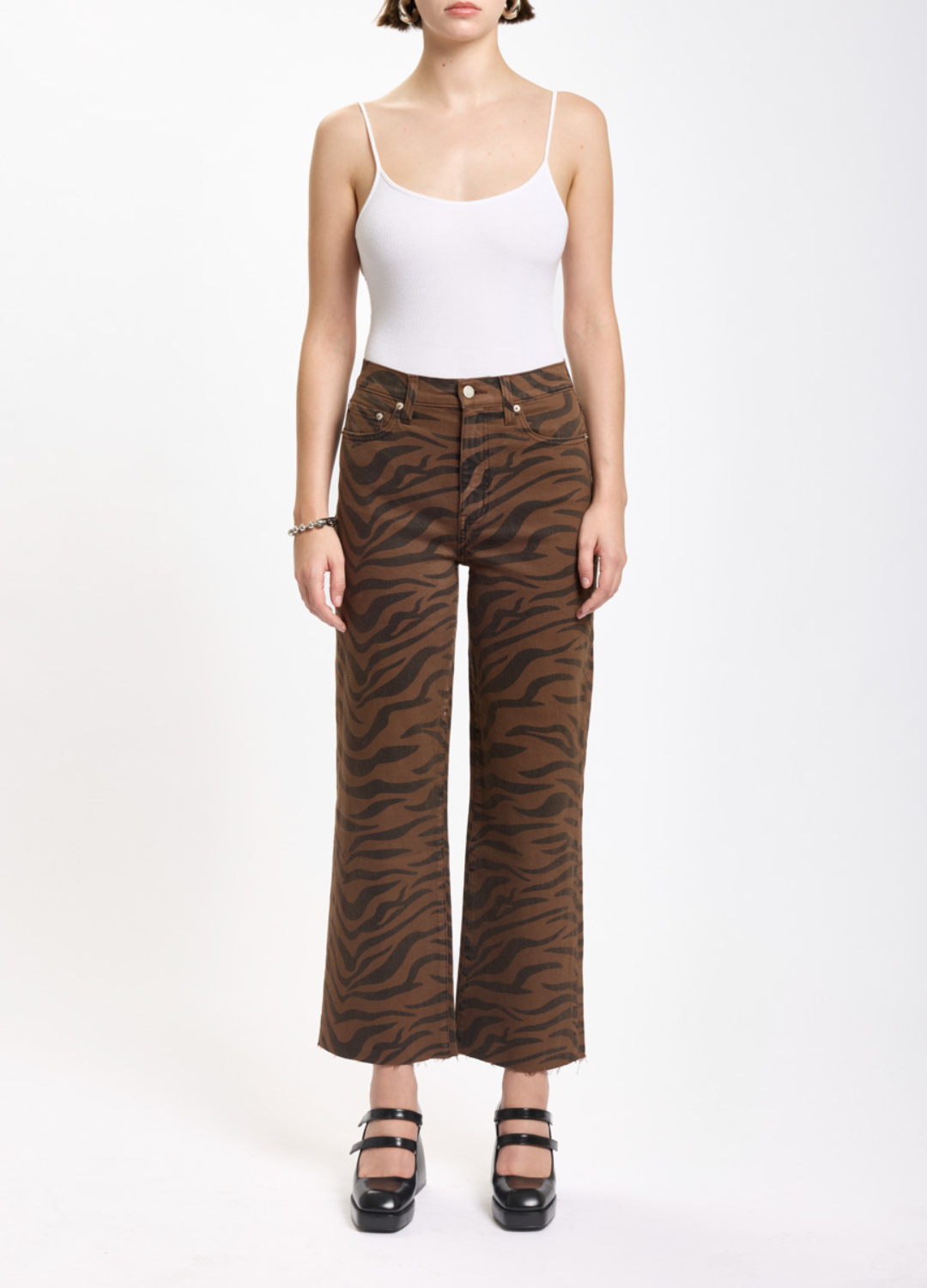 Pleaser Wide Leg Ankle in Desert Zebra