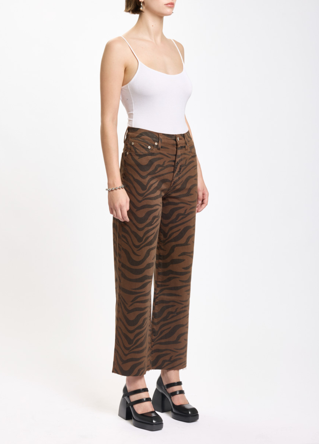 Pleaser Wide Leg Ankle in Desert Zebra