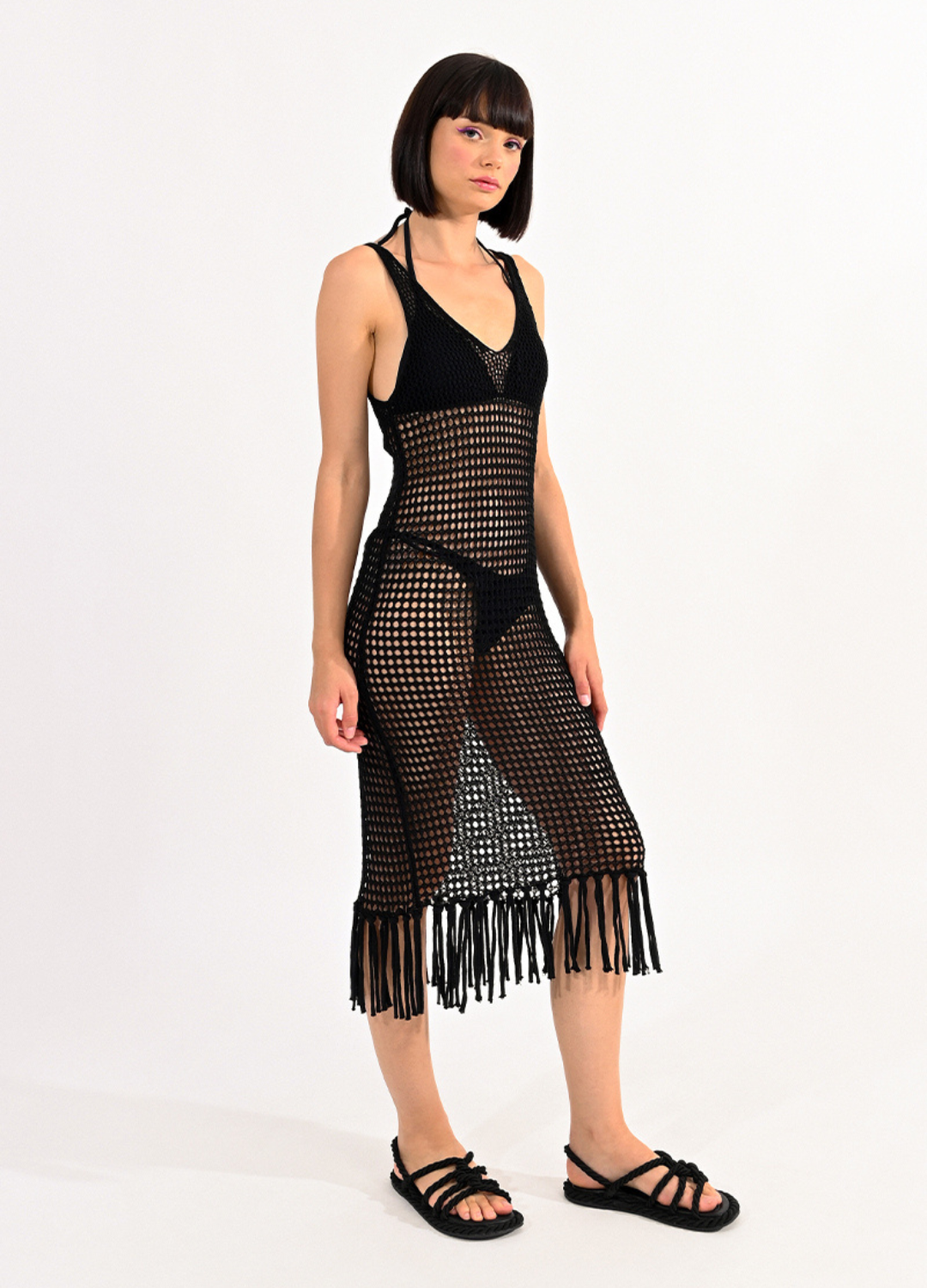 Crochet Beach Cover-Up Midi Dress