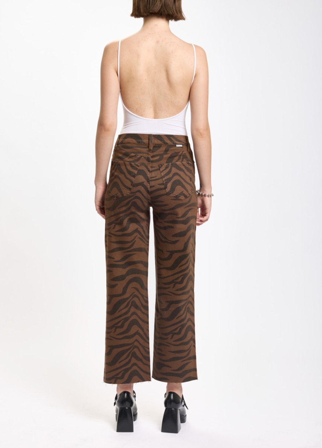 Pleaser Wide Leg Ankle in Desert Zebra