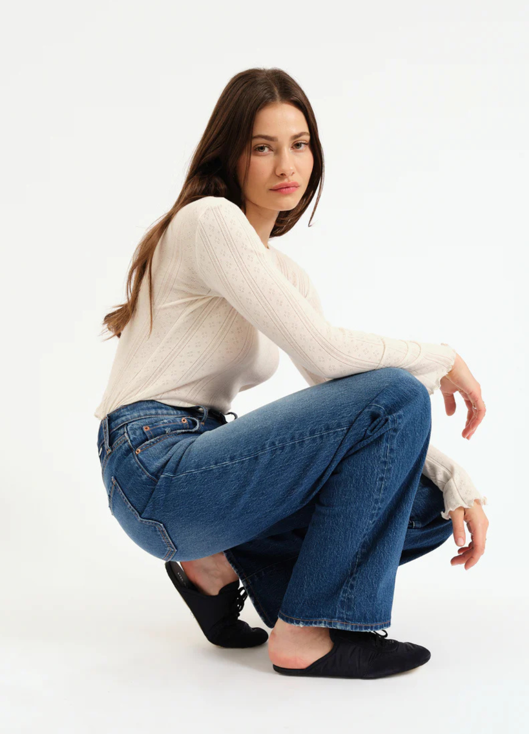 City Straight High Rise Straight Leg in Bright Blue