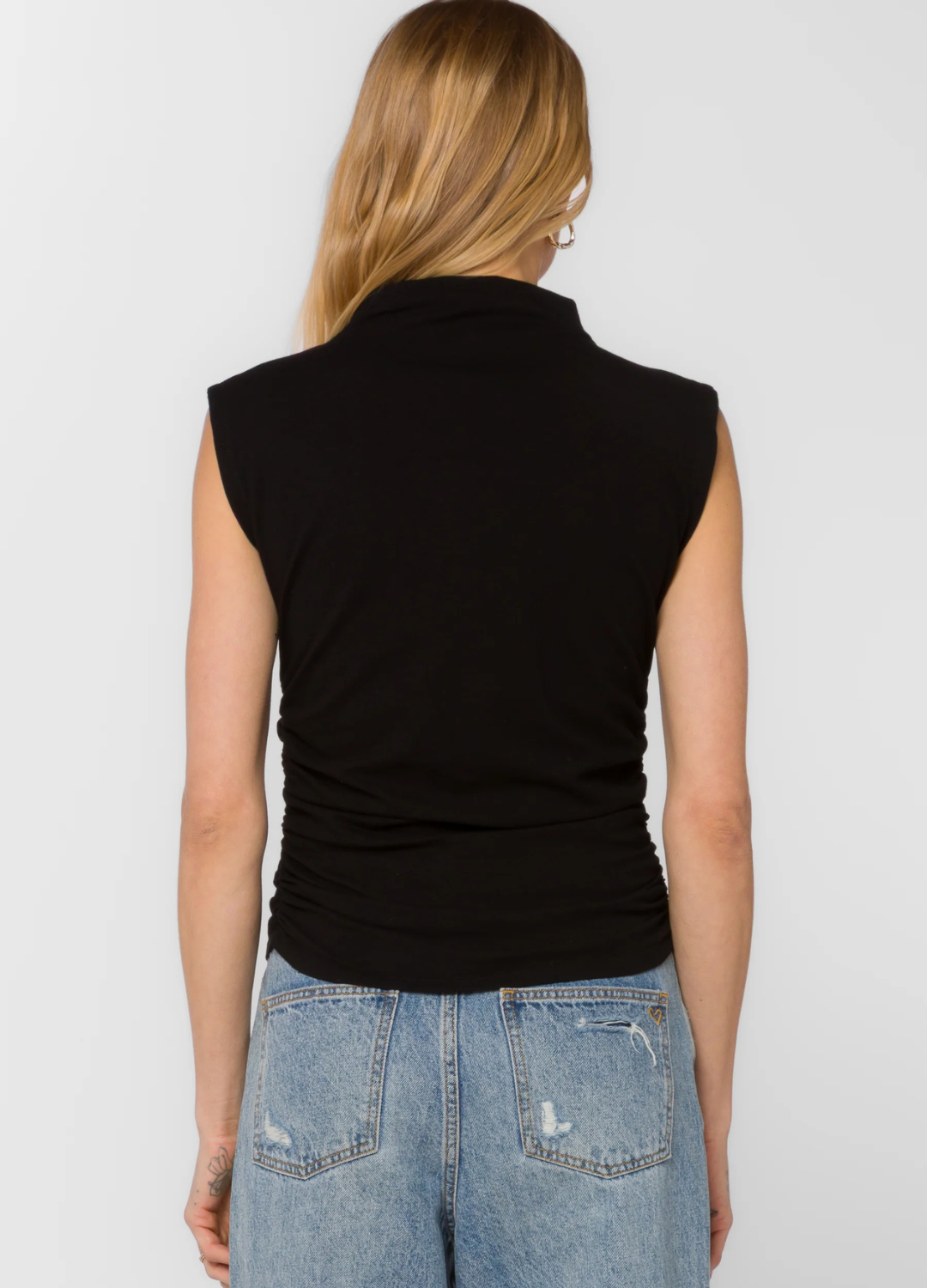 Lavali Mock Neck Sleeveless Top