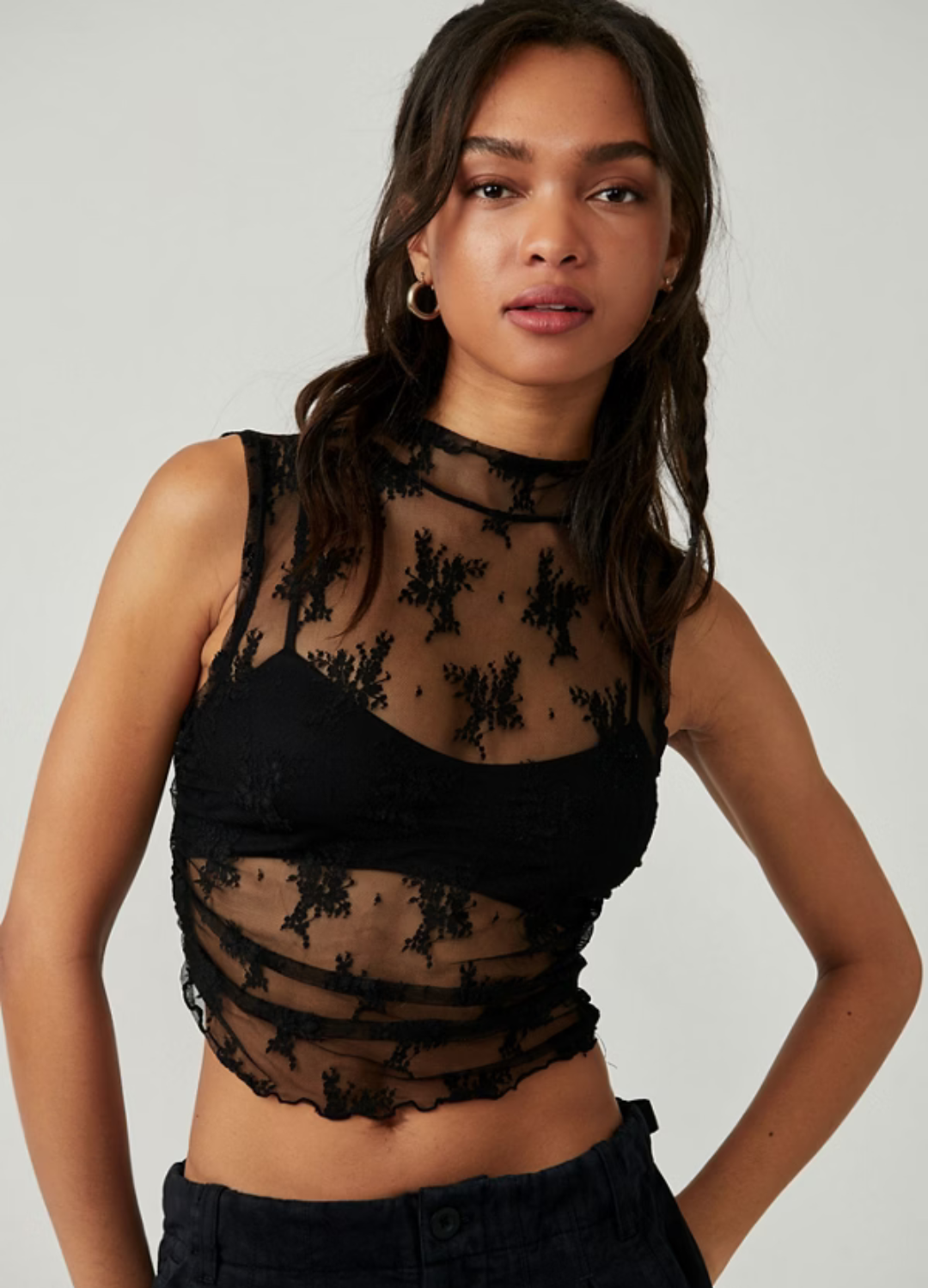Nice Try Lace Sleeveless Top