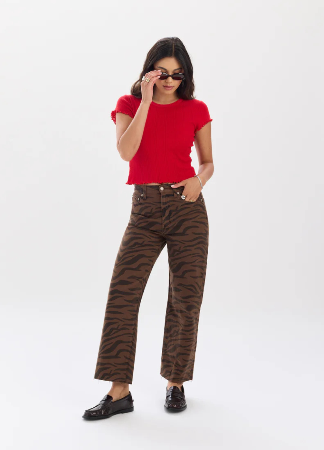 Pleaser Wide Leg Ankle in Desert Zebra