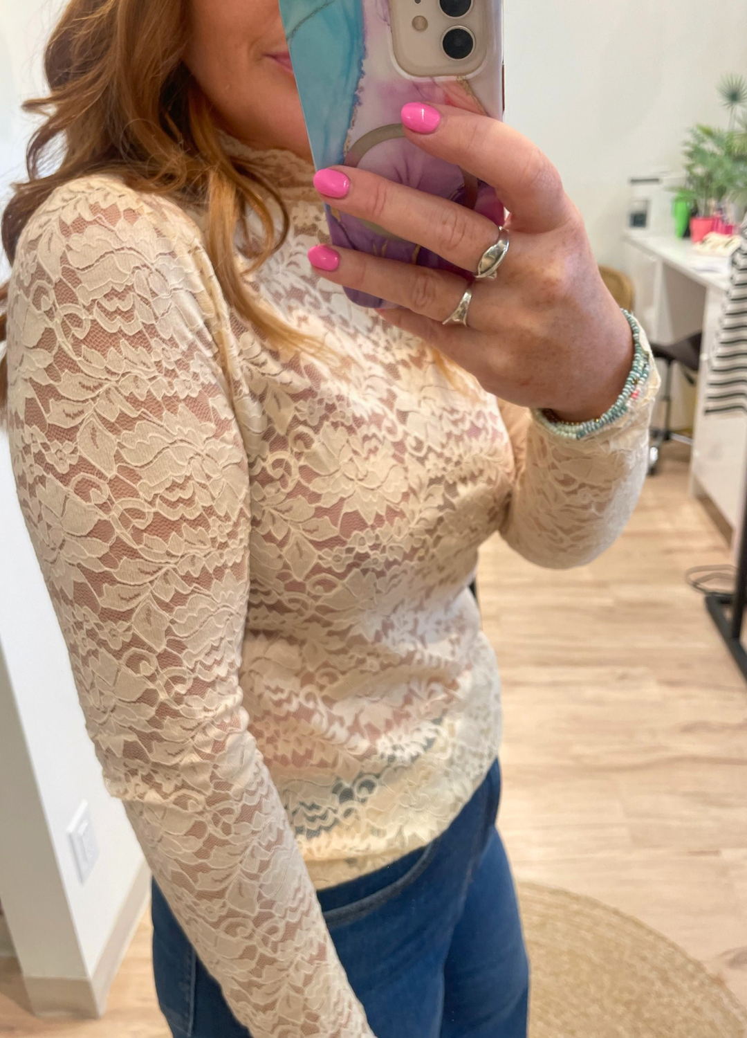 Long Sleeve Lace Top