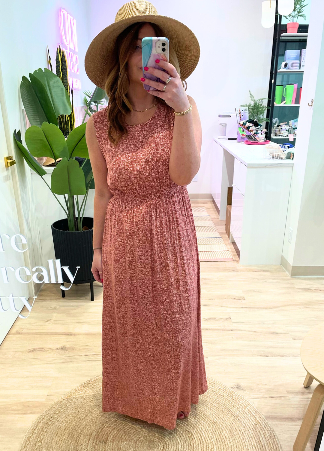 Sleeveless Maxi Dress with Deep V Back Detail