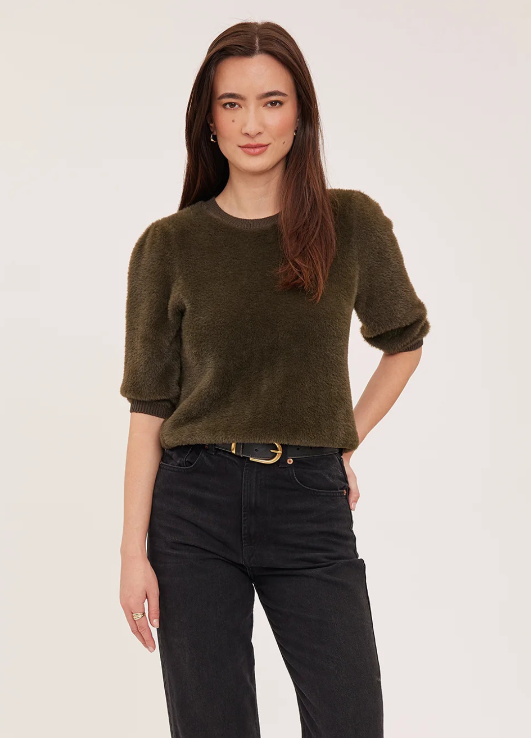 Yvonne Half Sleeve Plush Sweater