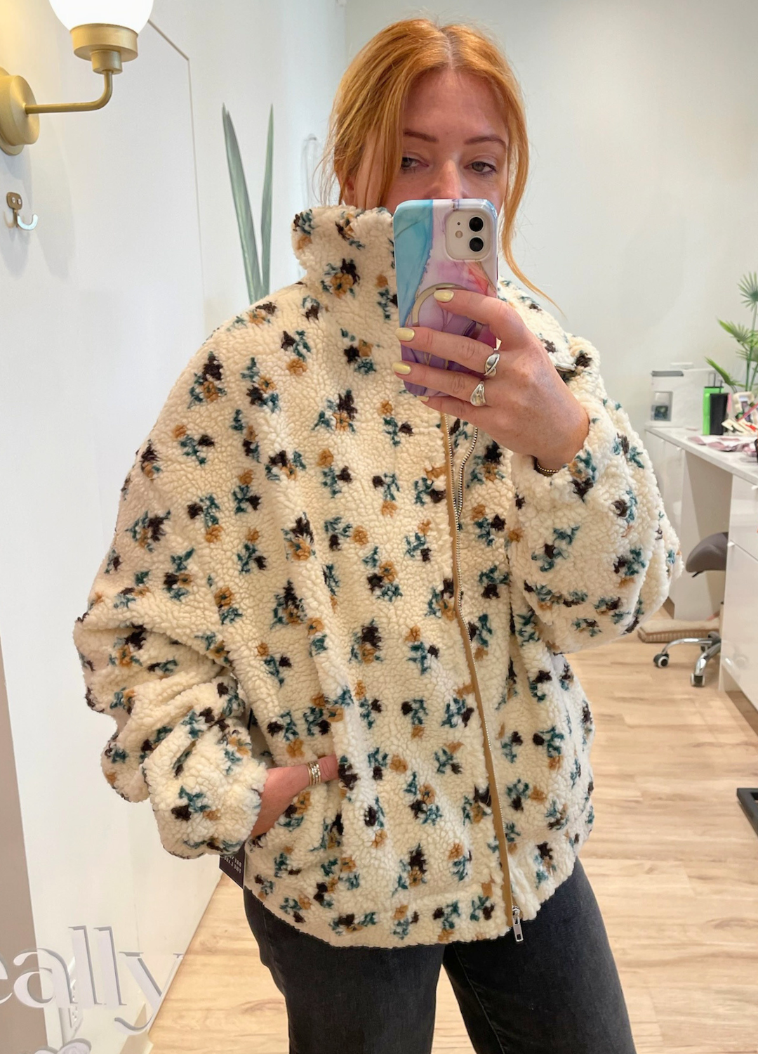 Floral Sherpa Jacket