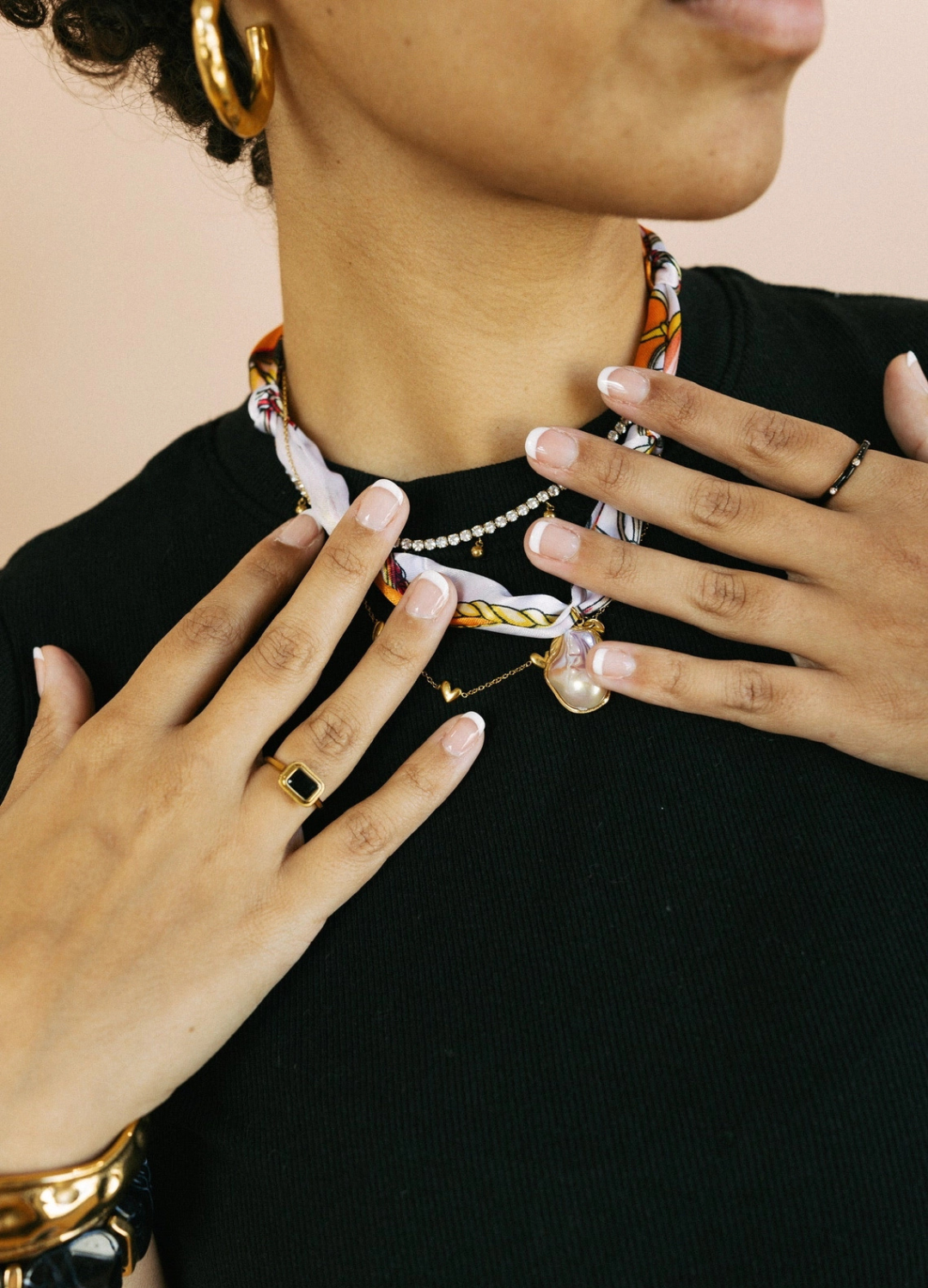 Mother of Pearl Scarf Necklace