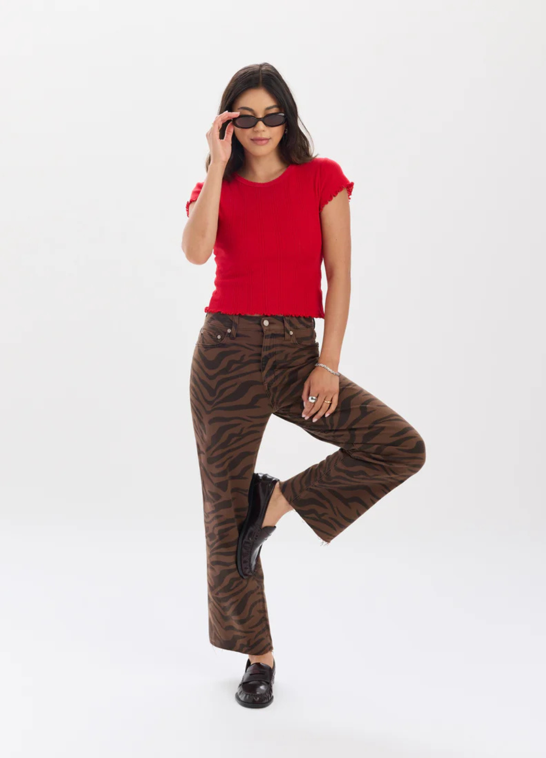 Pleaser Wide Leg Ankle in Desert Zebra