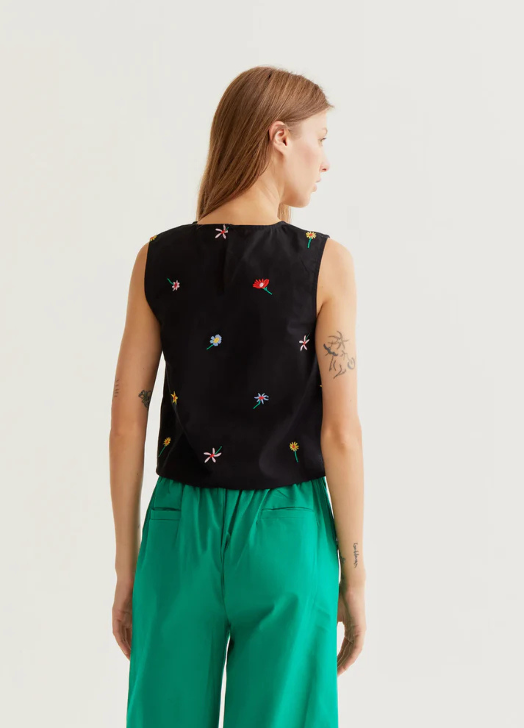 Gardener Flowers Print Sleeveless Top