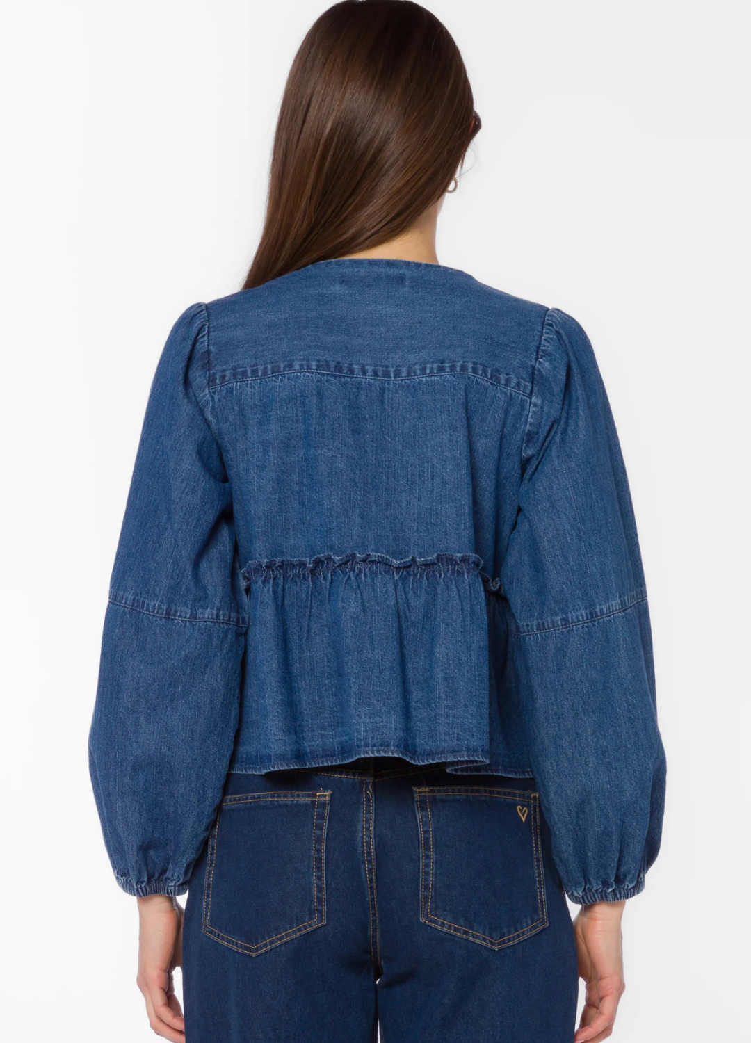 Abbie Denim Peplum Top