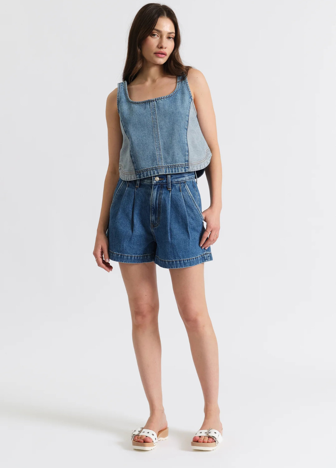 Coronado Pleated Jean Shorts