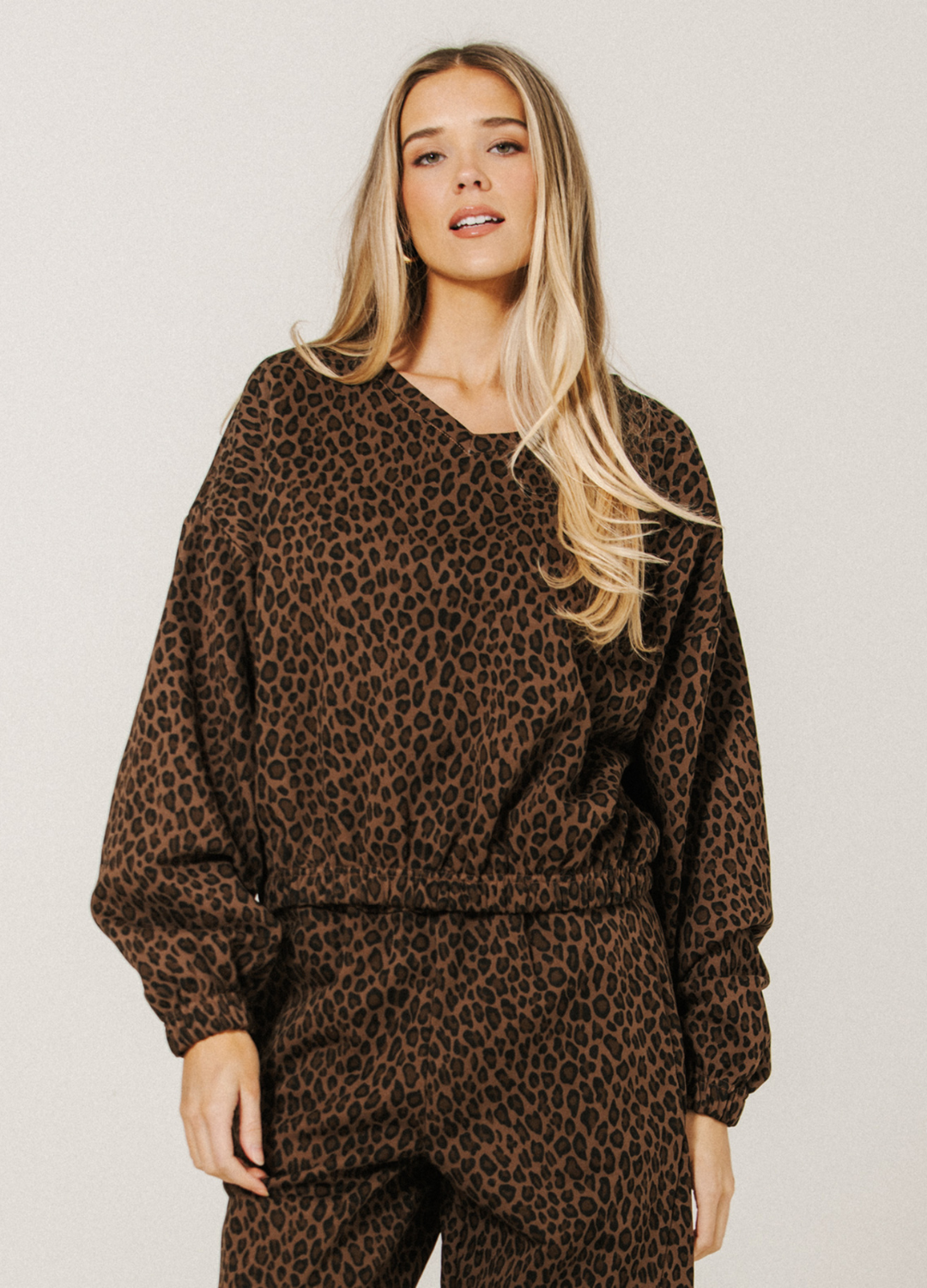 Leopard High V Oversized Sweater