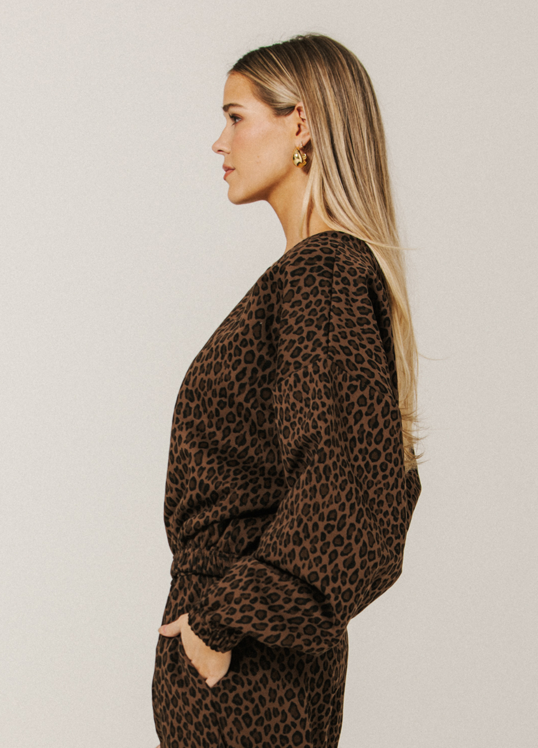 Leopard High V Oversized Sweater