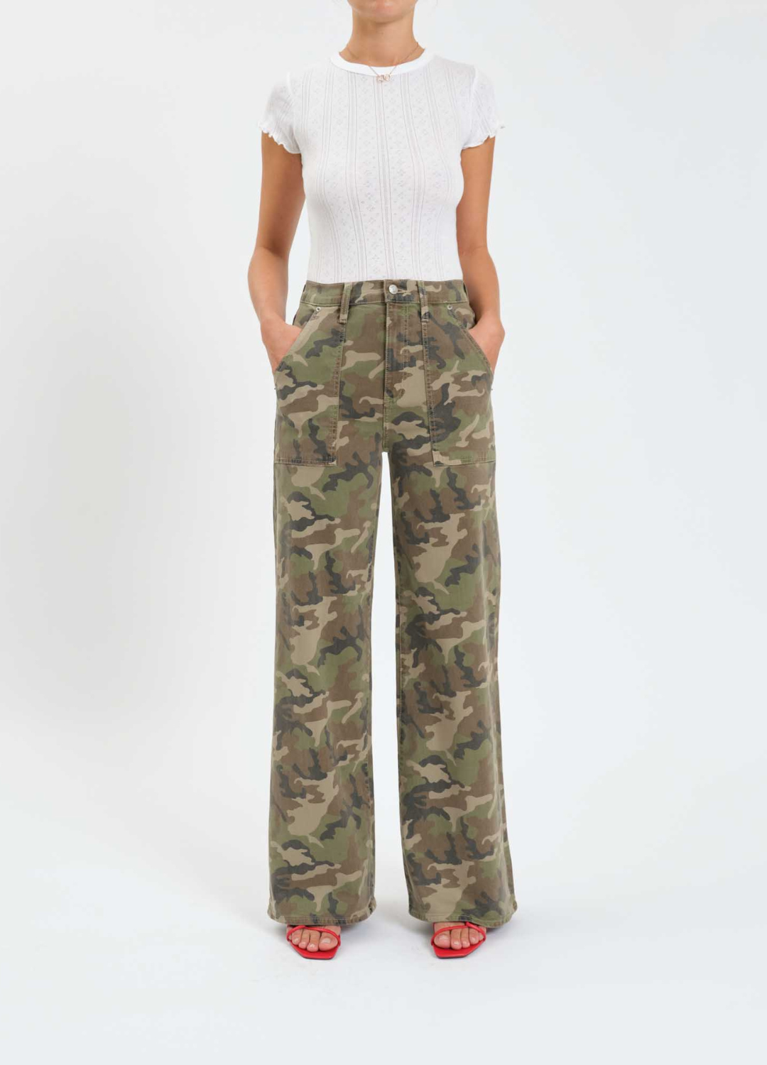 Far Out High Rise Wide Leg in Hideaway Camo