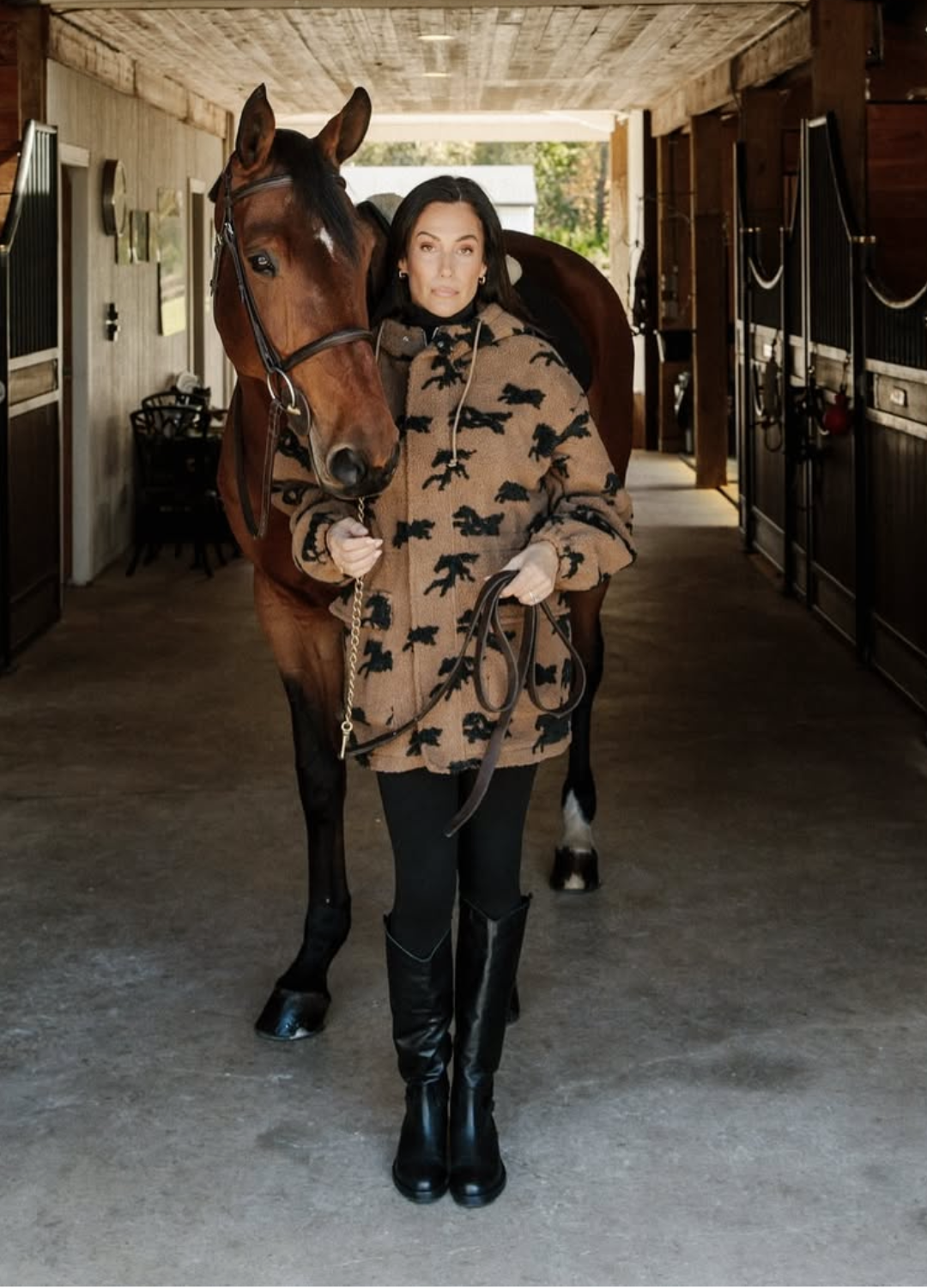 Horse Sherpa Parka Jacket