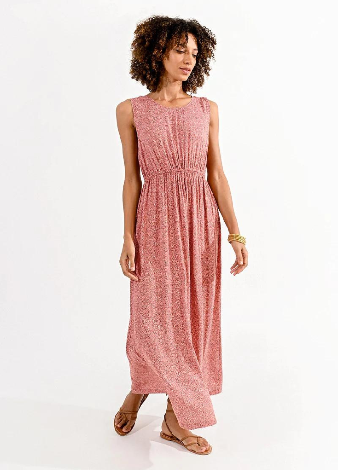 Sleeveless Maxi Dress with Deep V Back Detail