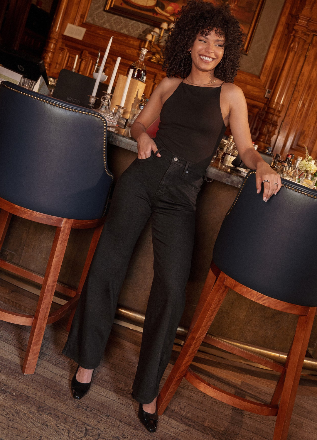 Lily Wide Leg Jeans in Black