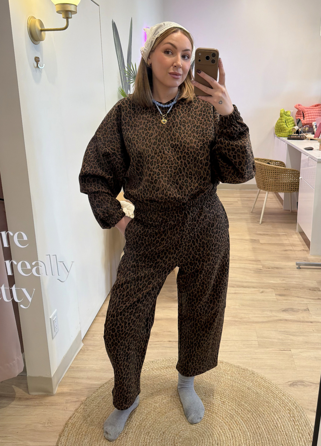 Leopard High V Oversized Sweater