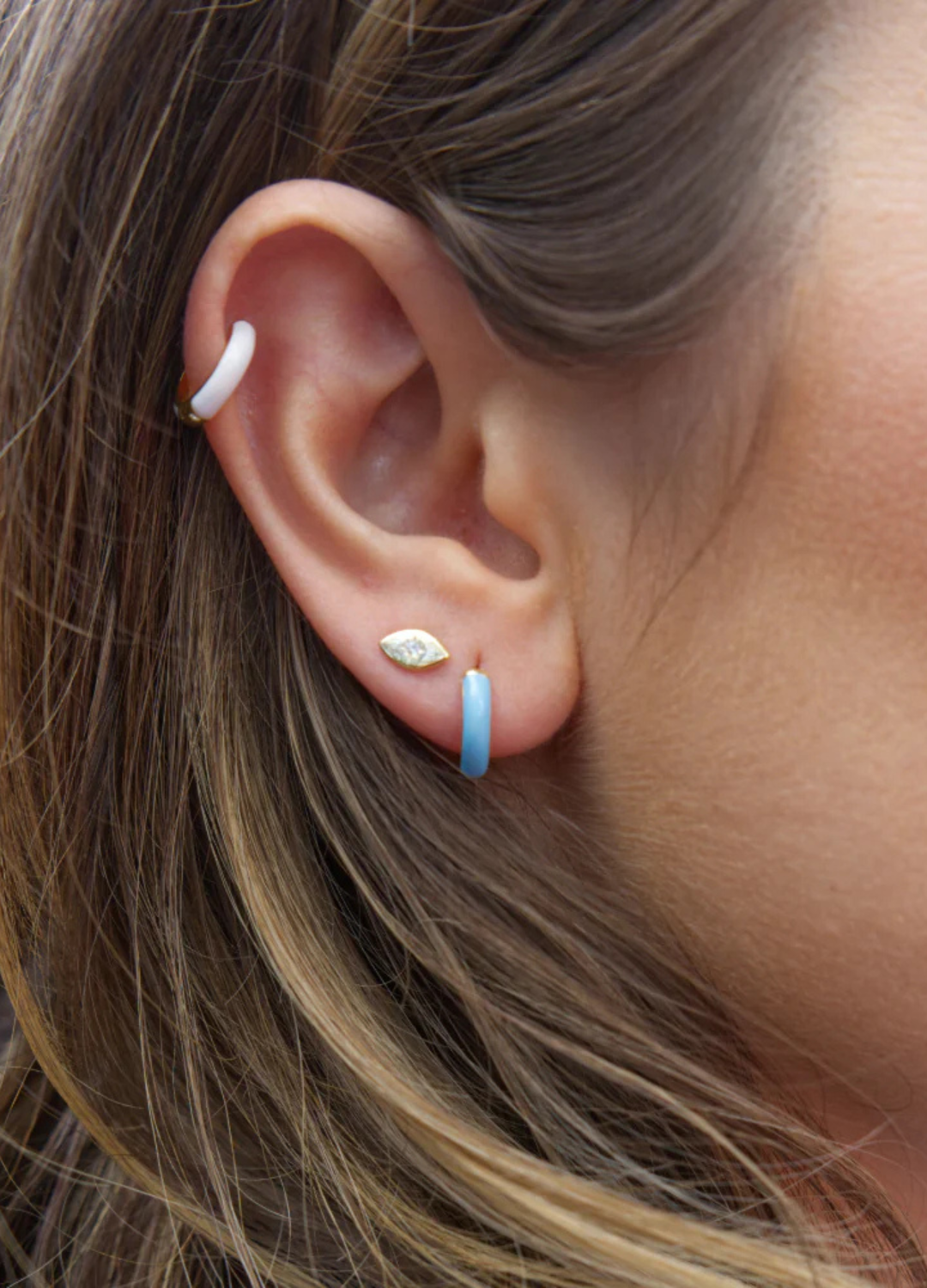 Candy Enamel Huggie Earrings