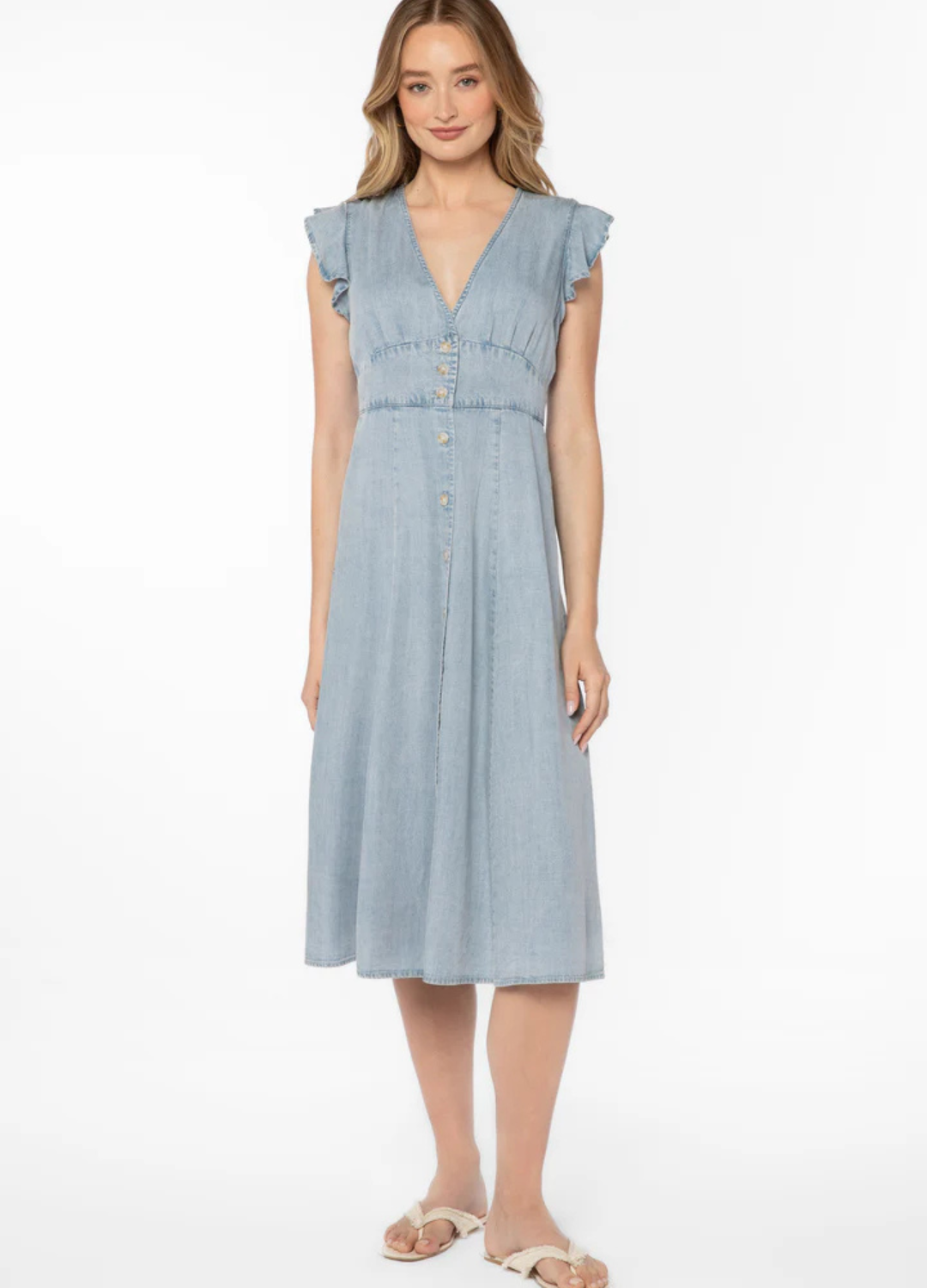Jem Flutter Sleeve Midi Dress