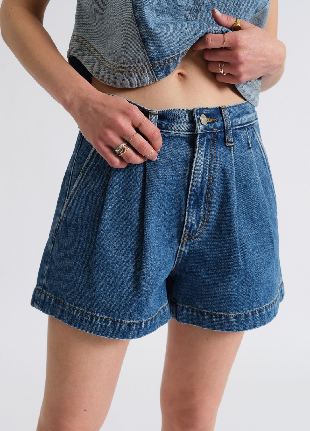 Coronado Pleated Jean Shorts
