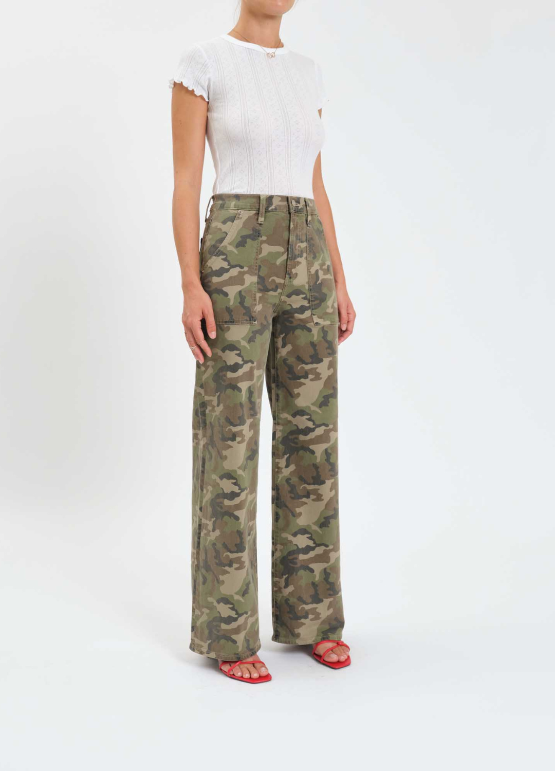 Far Out High Rise Wide Leg in Hideaway Camo