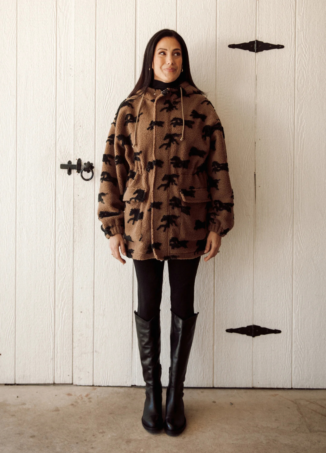 Horse Sherpa Parka Jacket