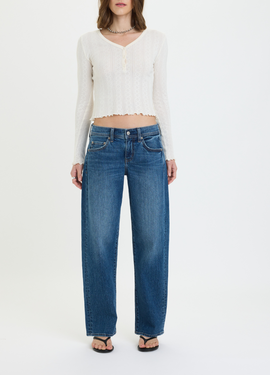 Replay Mid Rise V-Waist Soft Barrel in Almost Home