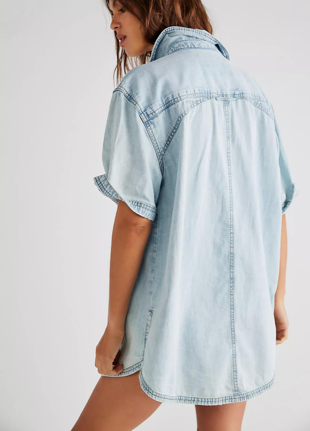 Denim short sleeve clearance shirt dress