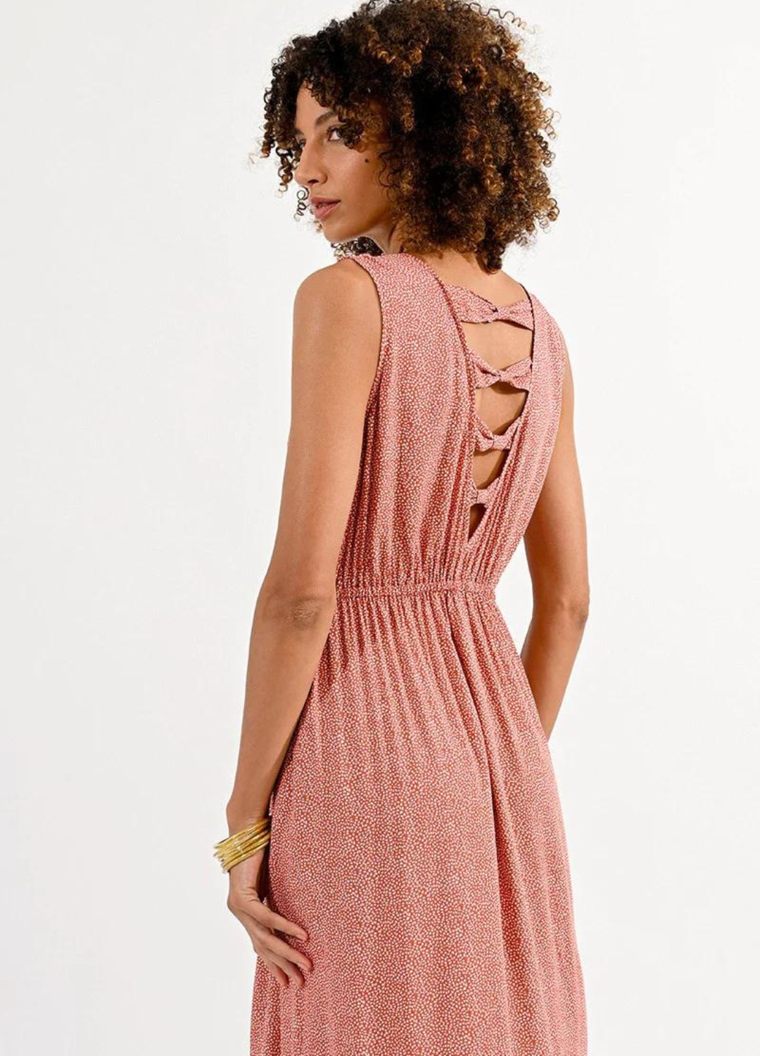 Sleeveless Maxi Dress with Deep V Back Detail