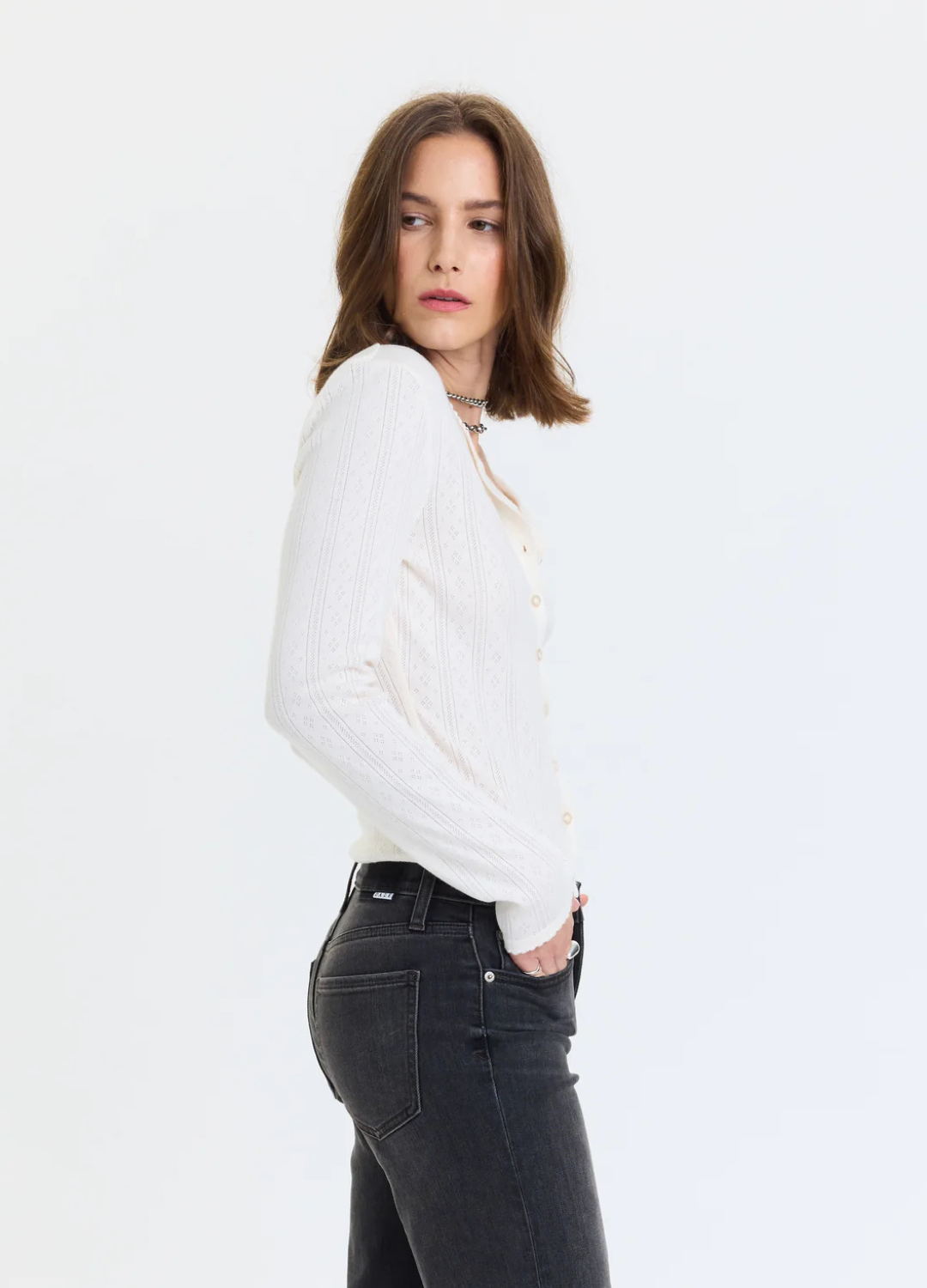 Stargazer Pointelle Long Sleeve Top