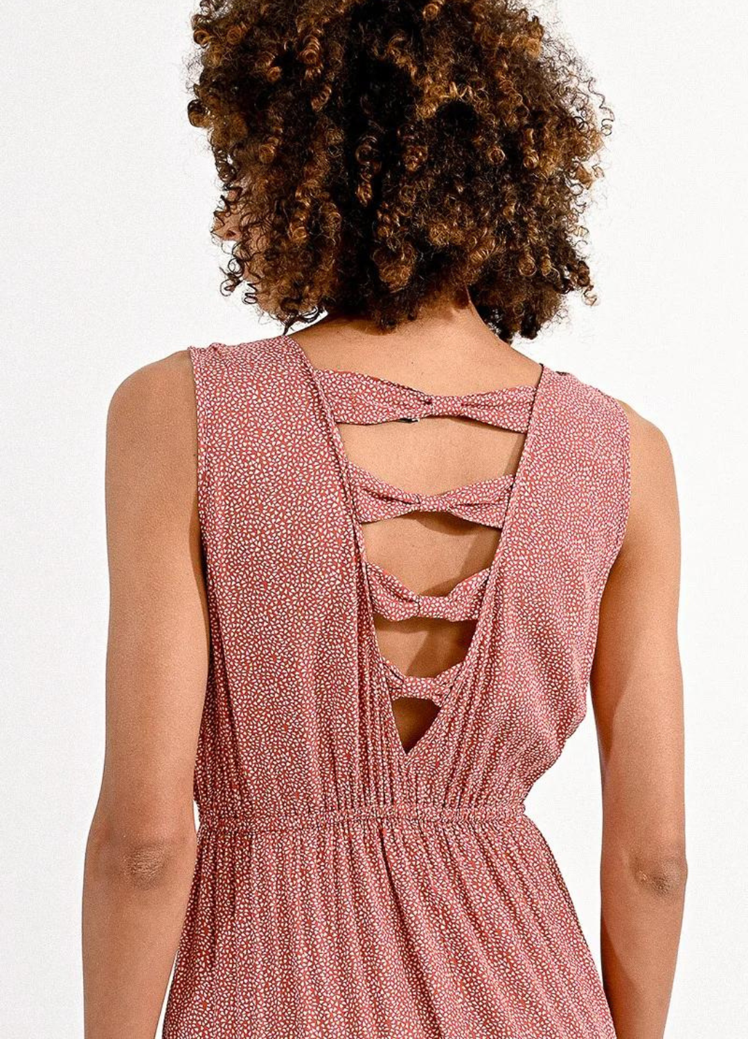 Sleeveless Maxi Dress with Deep V Back Detail