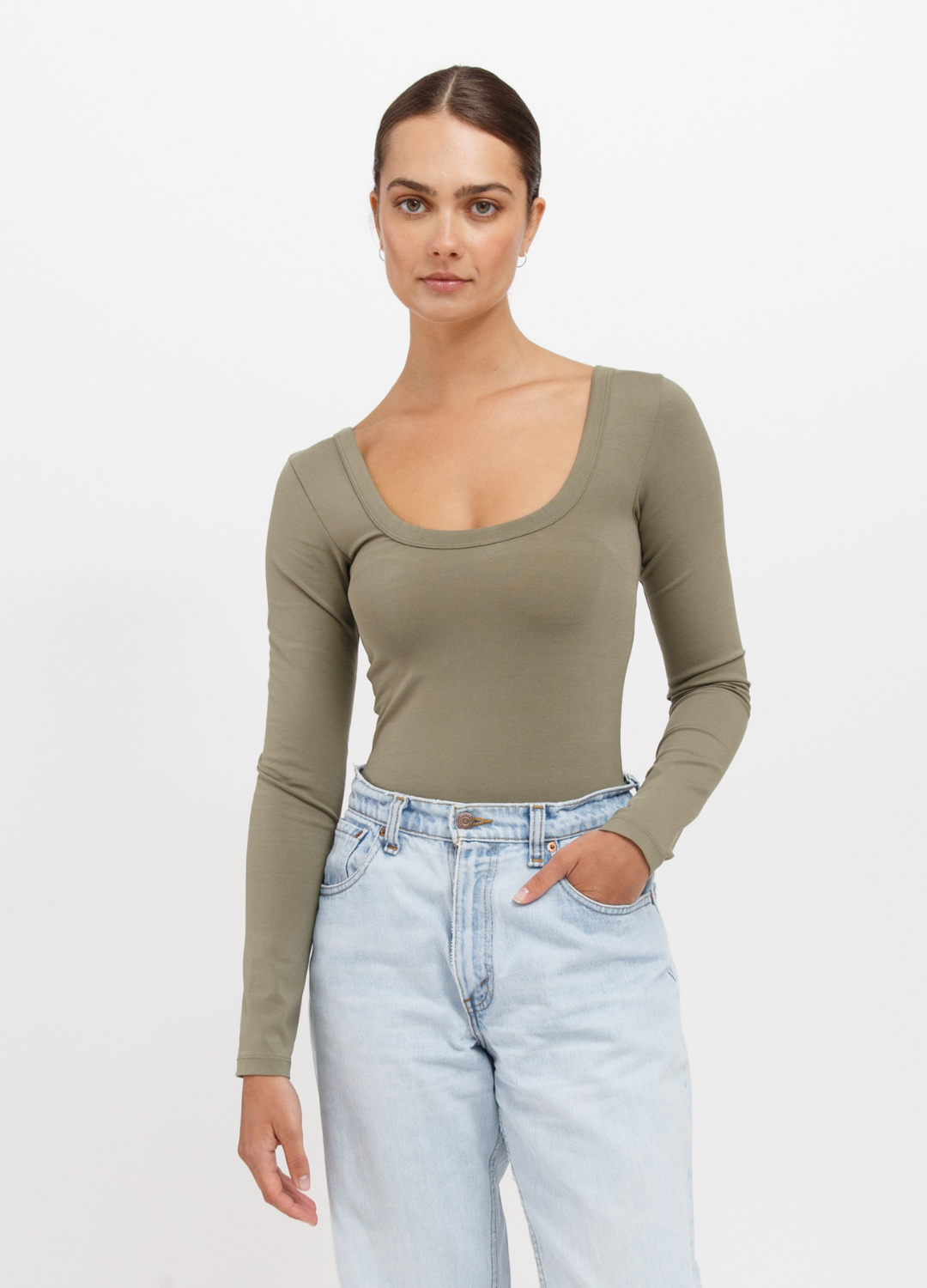 Long Sleeve Scoop Neck Tee