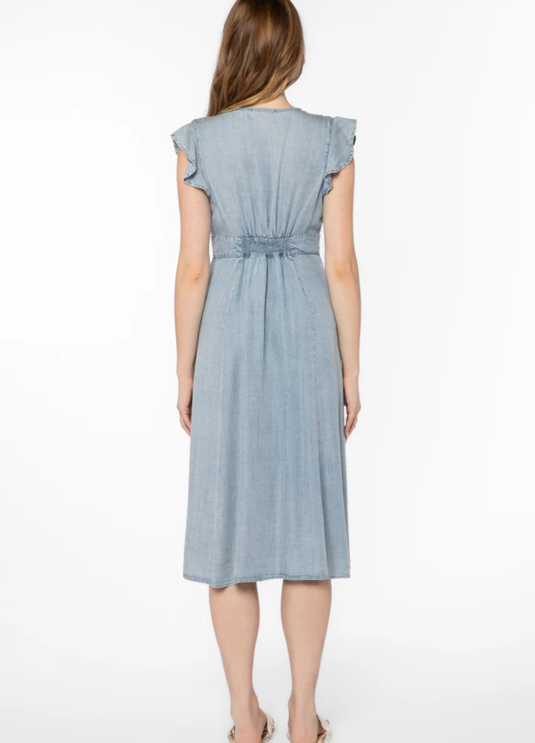 Jem Flutter Sleeve Midi Dress