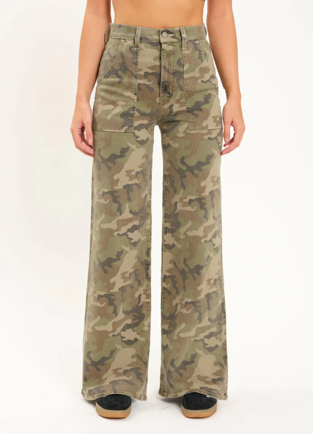 Far Out High Rise Wide Leg in Hideaway Camo