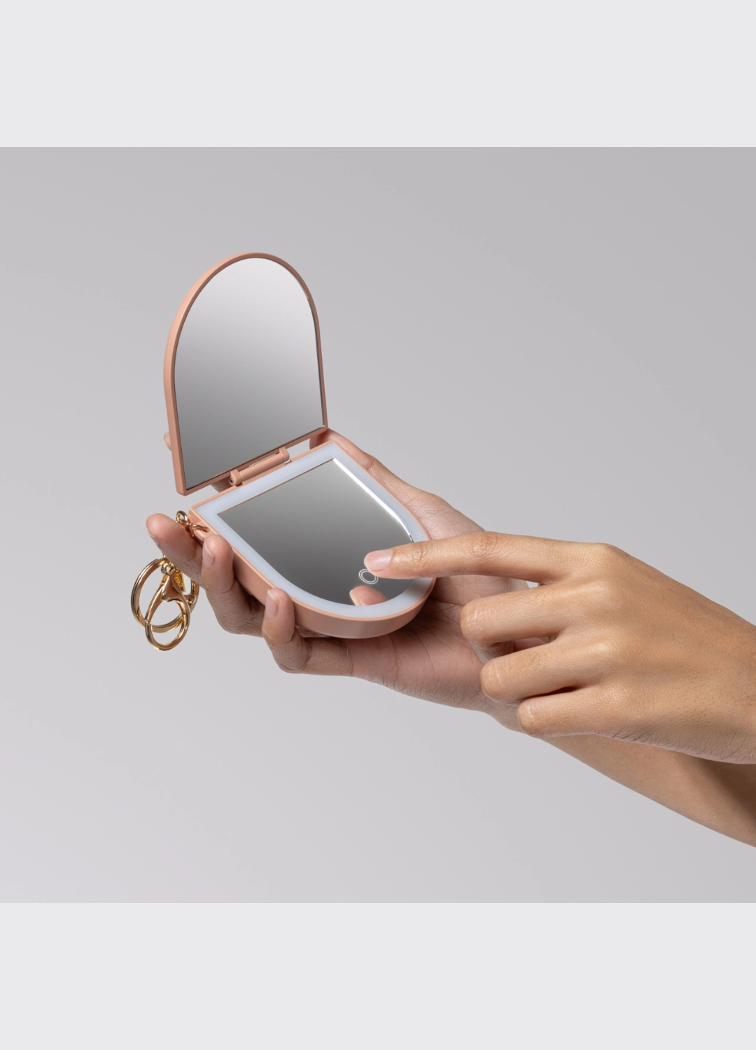 LED Compact Mirror Keychain