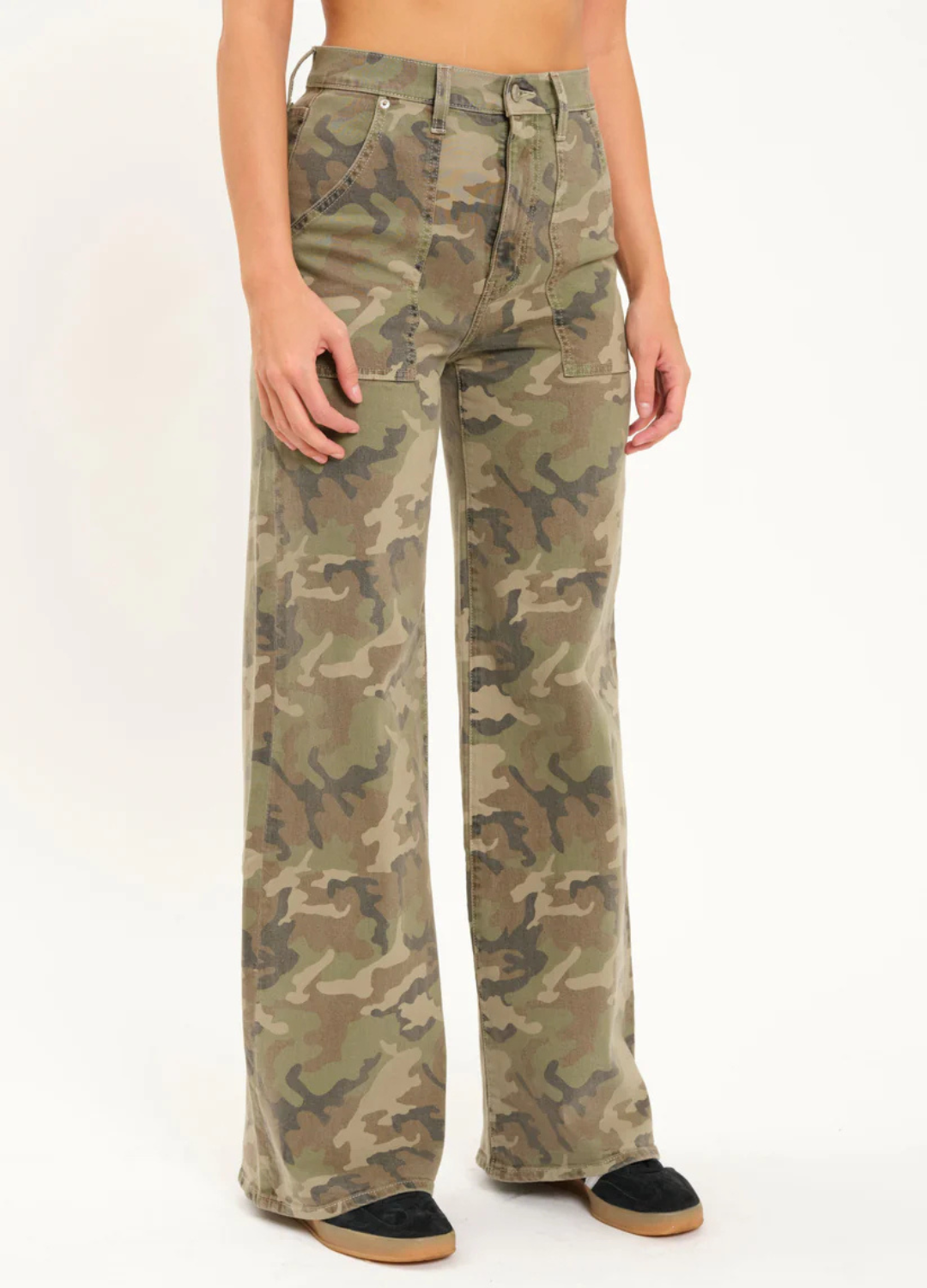 Far Out High Rise Wide Leg in Hideaway Camo