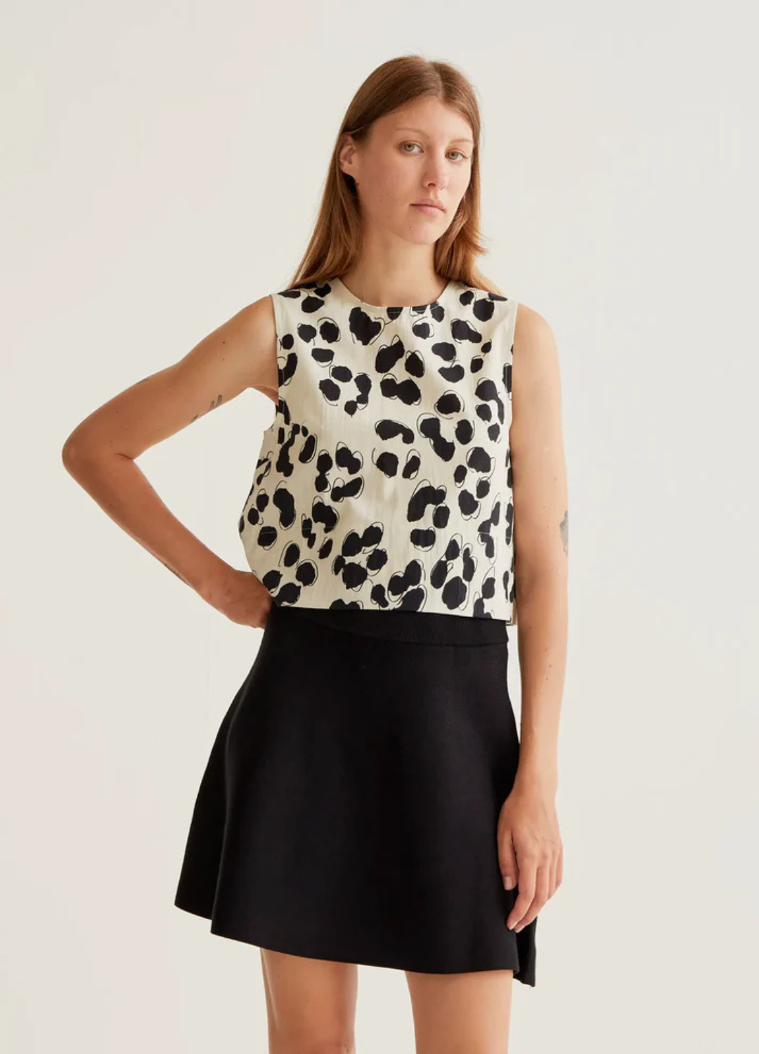 Dalmatian Print Sleeveless Top