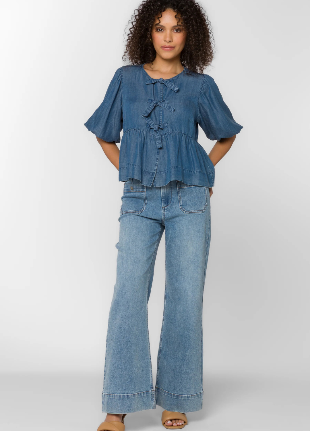 Lamont Triple Bow Peplum Top