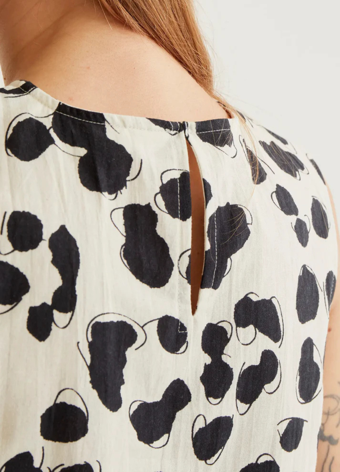 Dalmatian Print Sleeveless Top