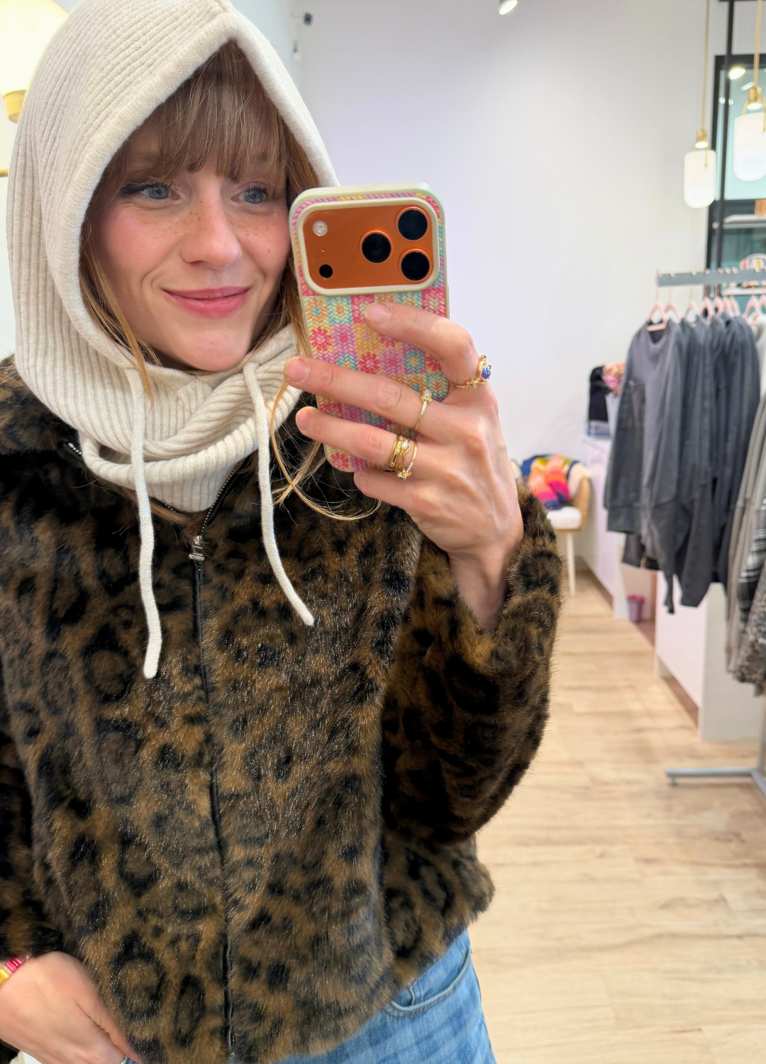 Jackie Ribbed Knit Hood