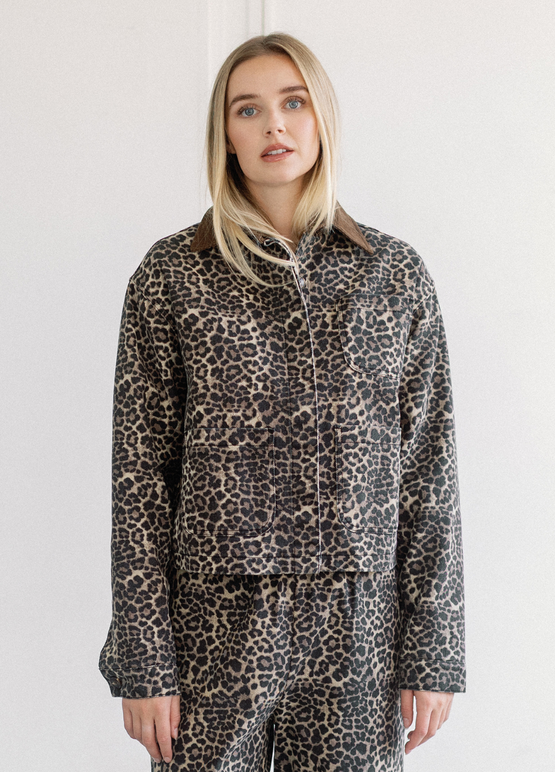 Leopard Magali Denim Jacket
