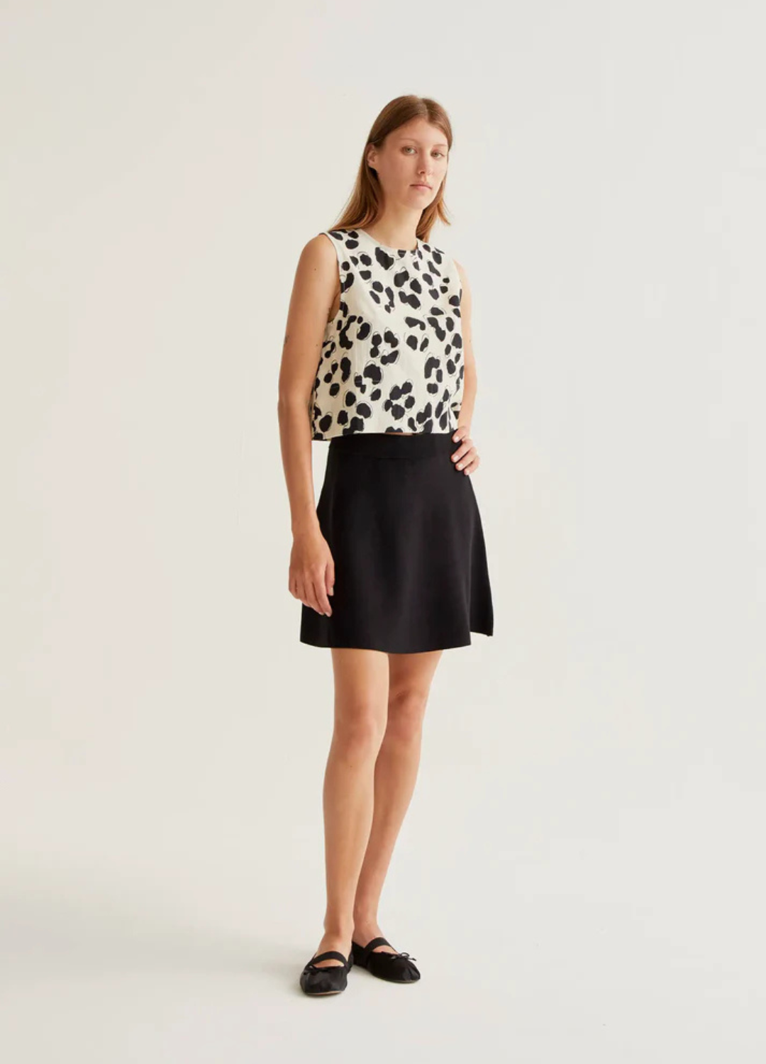 Dalmatian Print Sleeveless Top