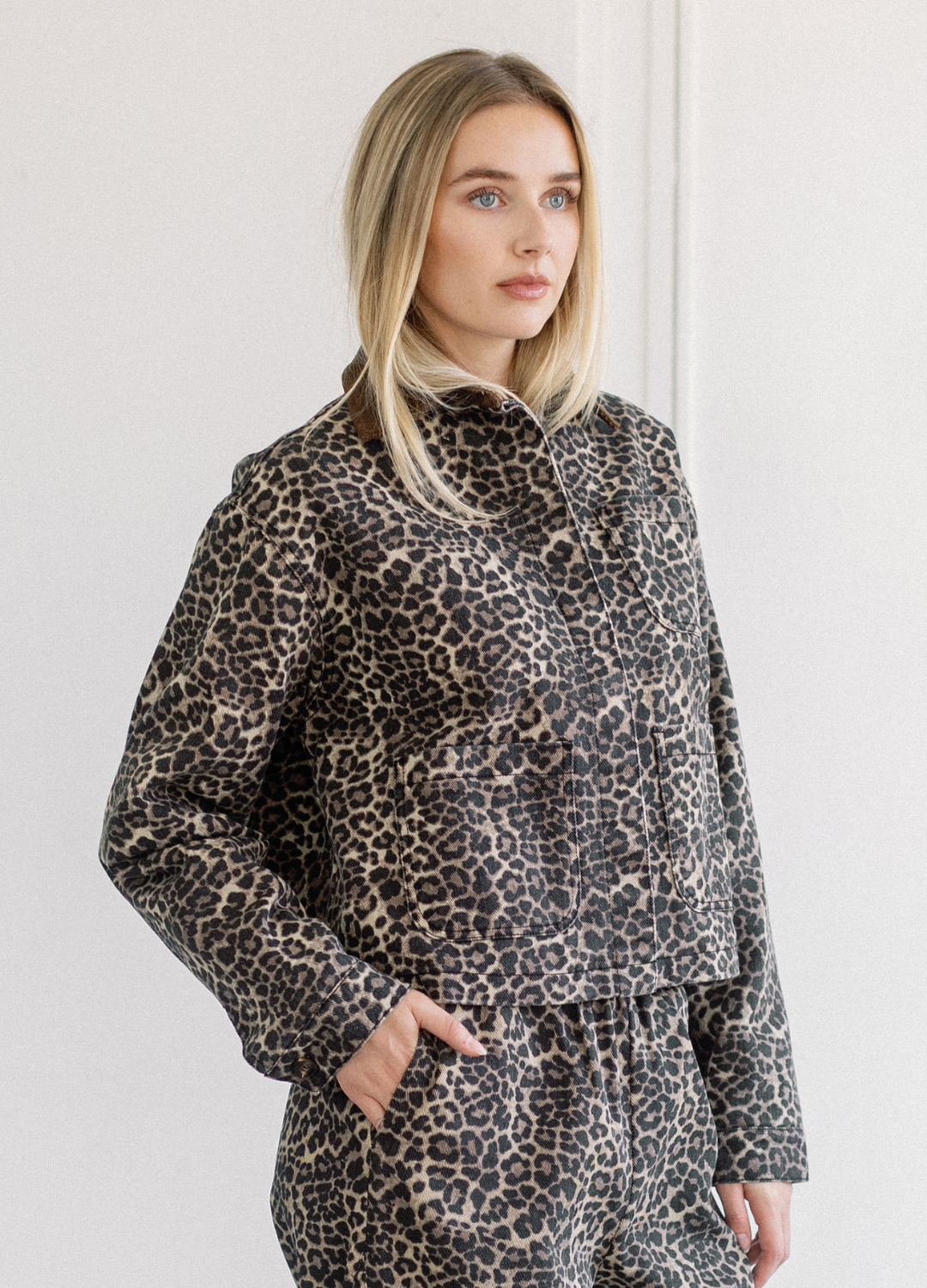 Leopard Magali Denim Jacket