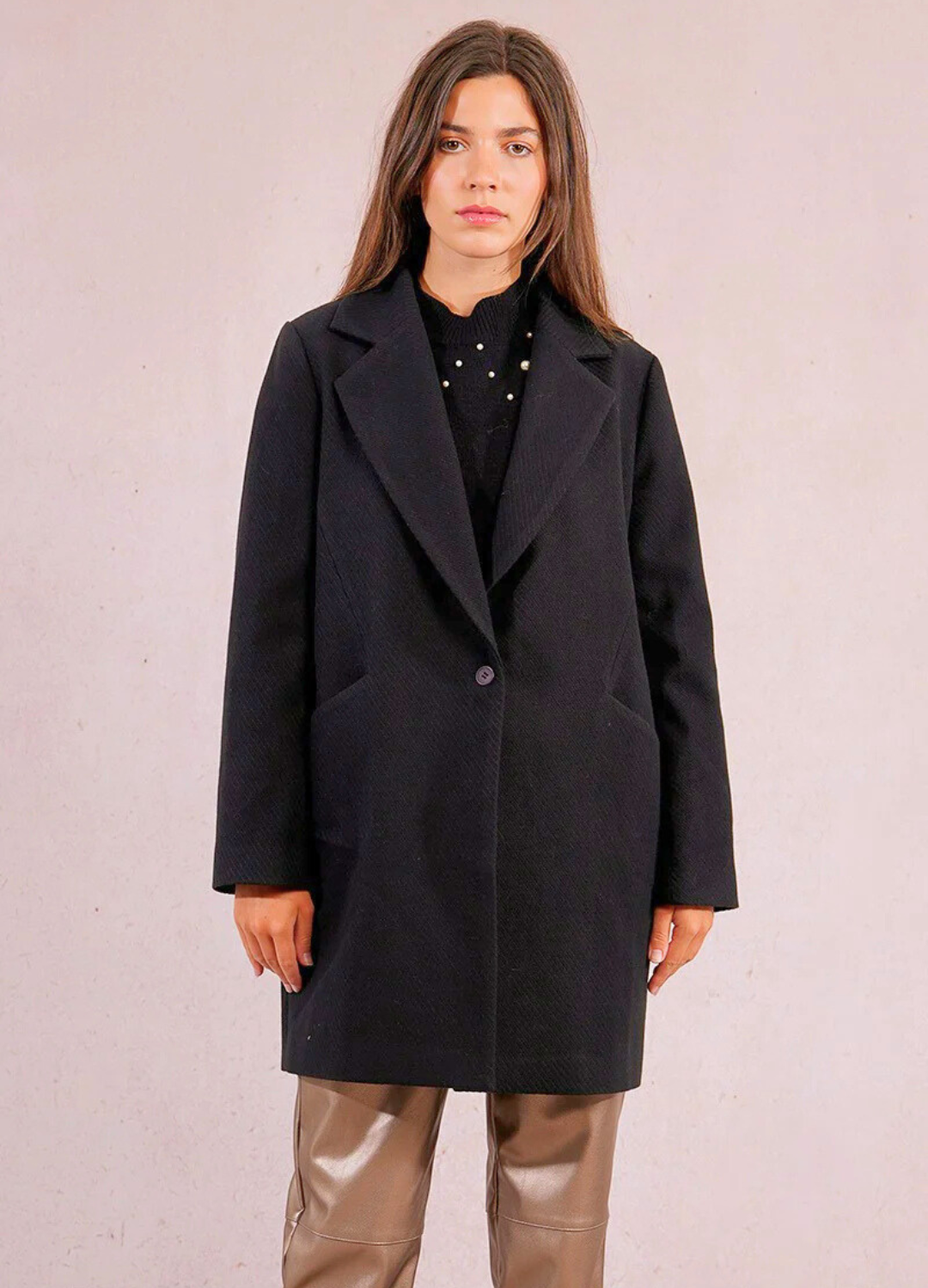 Relaxed Fit Textured Coat
